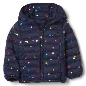 Girls Gap Kids Hooded Puffer Coat  Polka Dots M 8